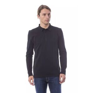Verri Black Cotton Men Polo Shirt Long Men's Sleeve